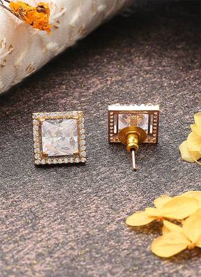 White Gold American Diamond Earrings 3