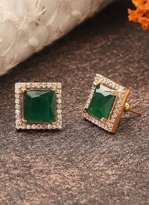 Green American Diamond Earrings 2