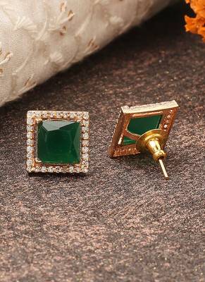 Green American Diamond Earrings 3
