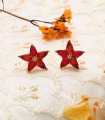 Star Shaped Red Earrings