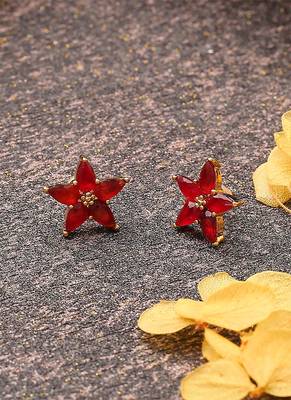 Star Shaped Red Earrings 2