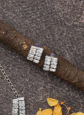 American Diamond Silver Necklace Set 2