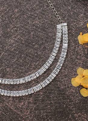 American Diamond Silver Necklace Set 4