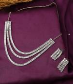 3 Layered Necklace Set With Earrings