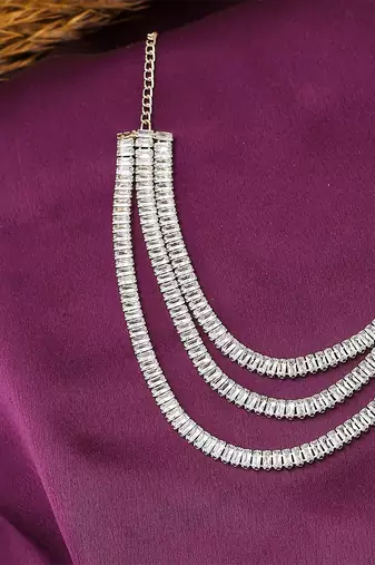 3 Layered Necklace Set With Earrings