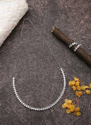 Silver Necklace Set With Earrings 1