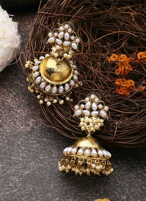 White Kundan Earrings 3