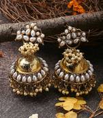 White Kundan Earrings