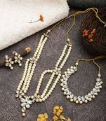 White Gold Necklace Set With Earrings