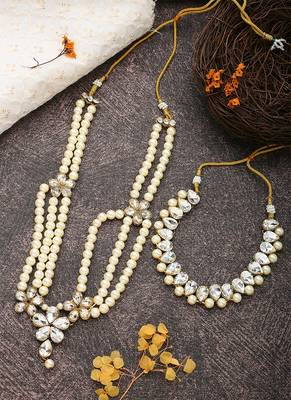 White Gold Necklace Set With Earrings 3