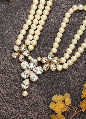 White Gold Necklace Set With Earrings 5