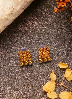 Traditional Gold Plated Necklace Set with Earrings 2