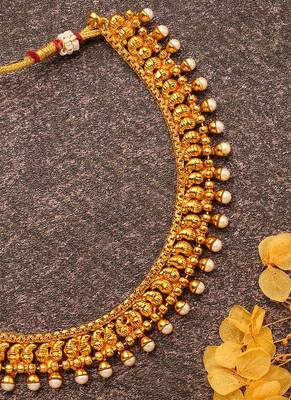 Traditional Gold Plated Necklace Set with Earrings 4