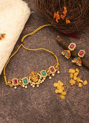 Multicolour Laxmi Motif Necklace Set 1