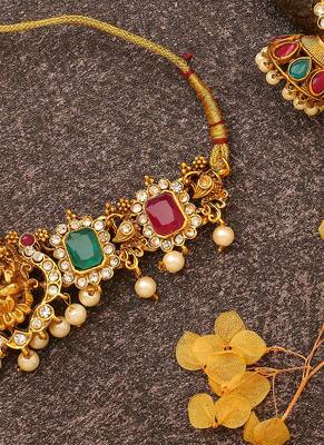 Multicolour Laxmi Motif Necklace Set 4