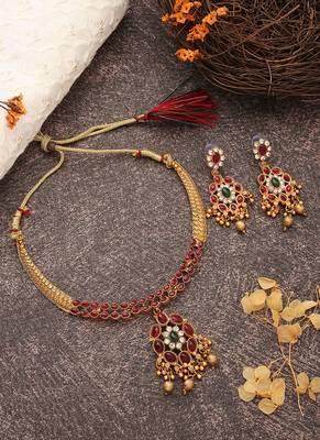 Multicolour Round Shaped Necklace Set 1