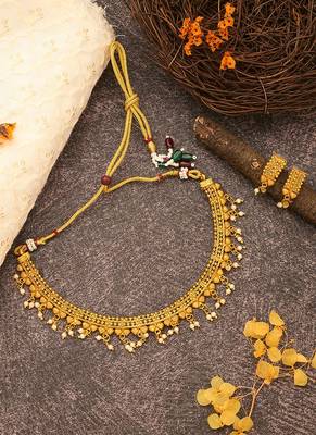 Gold Plated Necklace Set with Earrings 1