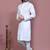 White embroidered cotton kurta pajama
