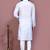 White embroidered cotton kurta pajama