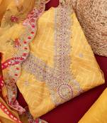 yellow cotton Dress material