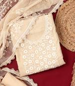 Cream cotton Dress material