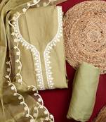 sage green cotton Dress material