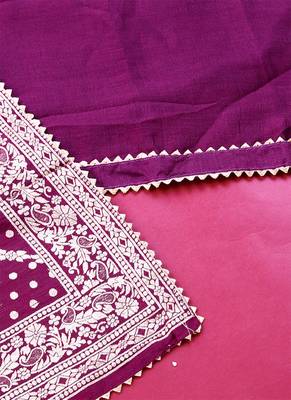 purple cotton Dress material 4