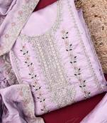 Purple cotton Dress material