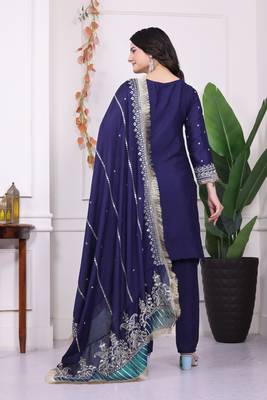 Blue Radiance Chinnon kurta Set 3