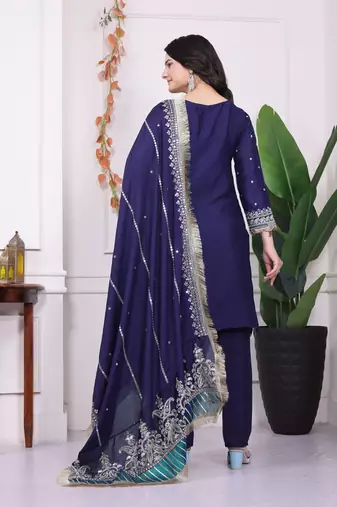 Blue Radiance Chinnon kurta Set