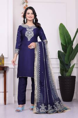 Blue Radiance Chinnon kurta Set 1
