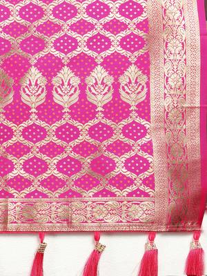 Navy Blue Soft Patola Silk With Meenakari Weawing Motifs And Rich Zari Weawing Pallu Saree With Matching Blouse Fabric 5