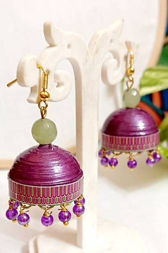 Quilled hanging  jhumkas 12