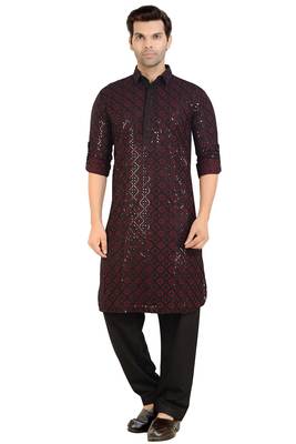 Arruga stylish black sequins pathani salwar 1