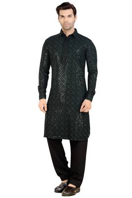 Arruga stylish black sequins pathani salwar 1