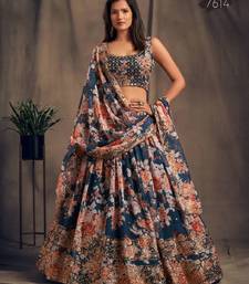 Teal Organza Wedding Lehenga Choli with Zari and Sequins Work