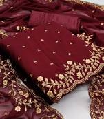 Riva enterprise women's georgette embroidred top with  duppata dress material