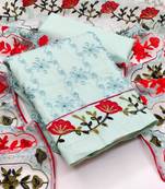 Riva enterprise women's cotton embroidered work top  with  net ari embroidered duppata exclusive dress material