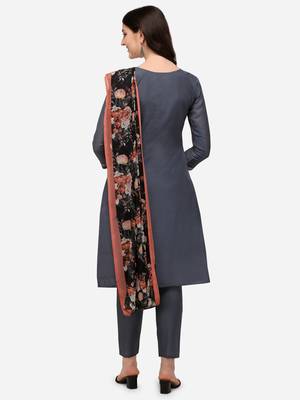 Riva enterprise women's cotton top  with chiffon printed duppata dress material with bottom 3