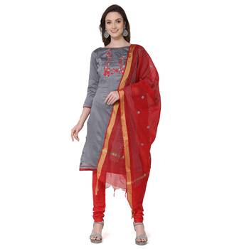 Riva enterprise women's cotton with  embroidery and heavy duppata exclusive dress material 2