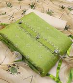 Riva enterprise women's chanderi with  heavy duppata exclusive dress material