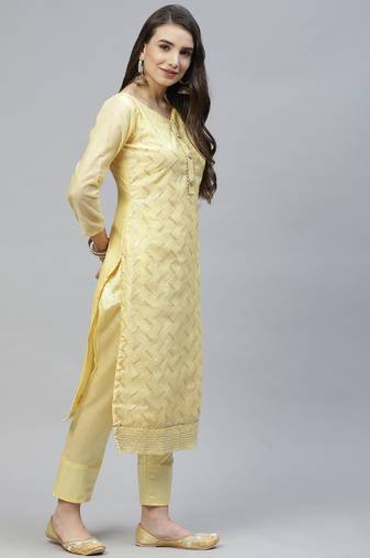 Riva enterprise women's chanderi embroidred top with organza duppata dress material