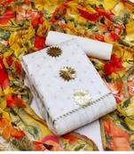 Riva enterprise women's chanderi  with printed duppata dress material