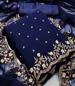 Riva enterprise women's georgette embroidred top with  duppata dress material