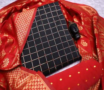 Riva enterprise women's banarasi silk with jacquard print heavy duppatra exclusive dress material 1