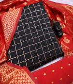 Riva enterprise women's banarasi silk with jacquard print heavy duppatra exclusive dress material