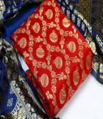 Riva enterprise women's banarasi silk with jacquard print heavy duppatra exclusive dress material
