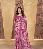 Pink weight less contemporary sari