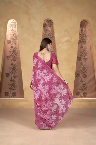 Pink weight less contemporary sari