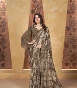 Brown weight less classic saree